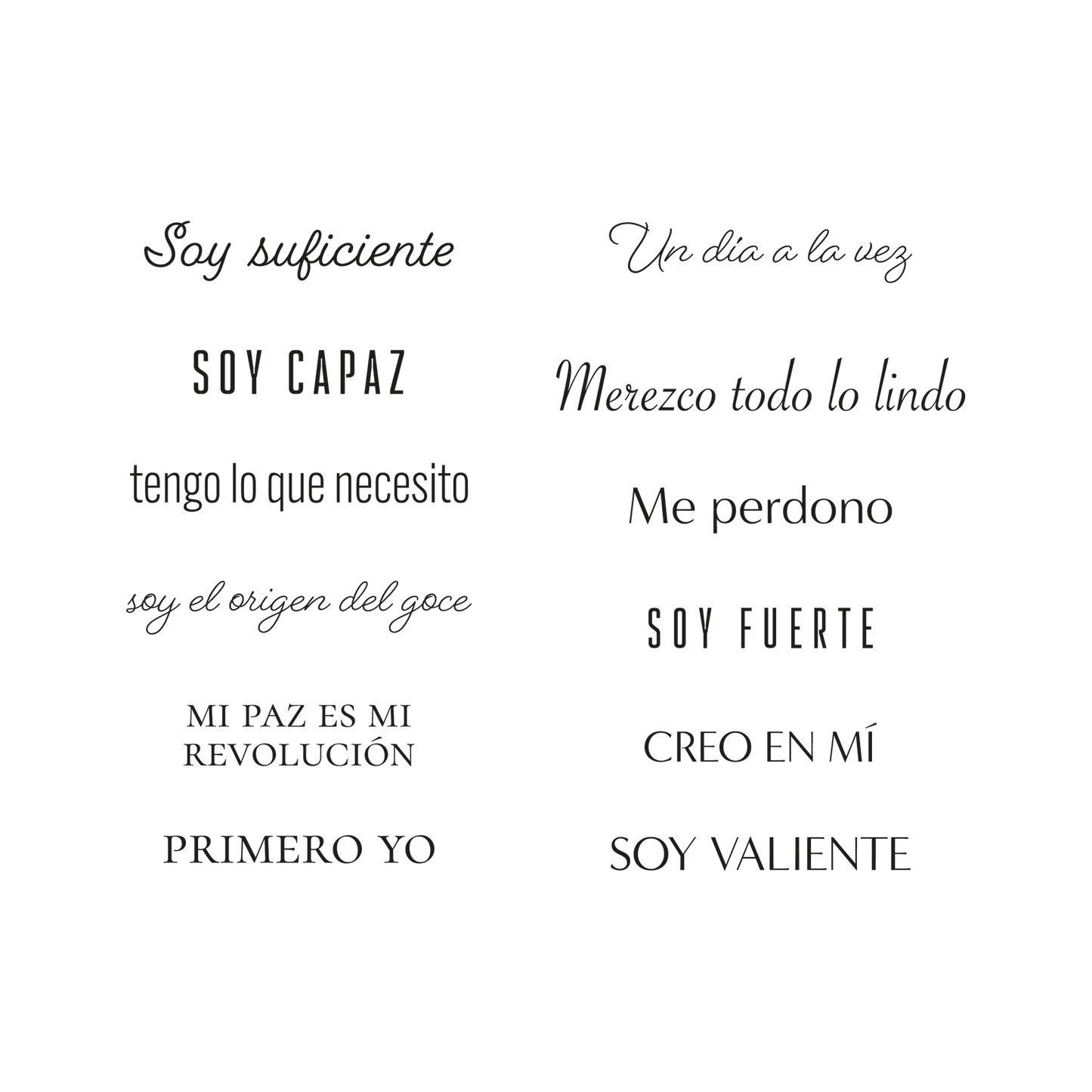 Pack PRIMERO YO - 12 Tatuajes temporales