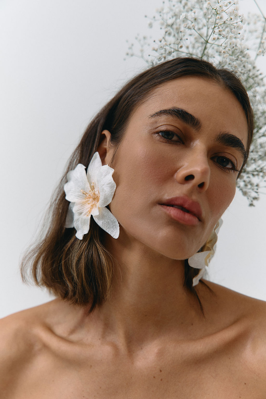 Aretes Veleña Blanco