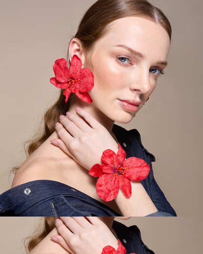 Aretes Veleña Rojo