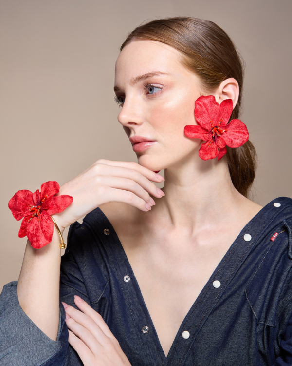 Aretes Veleña Rojo