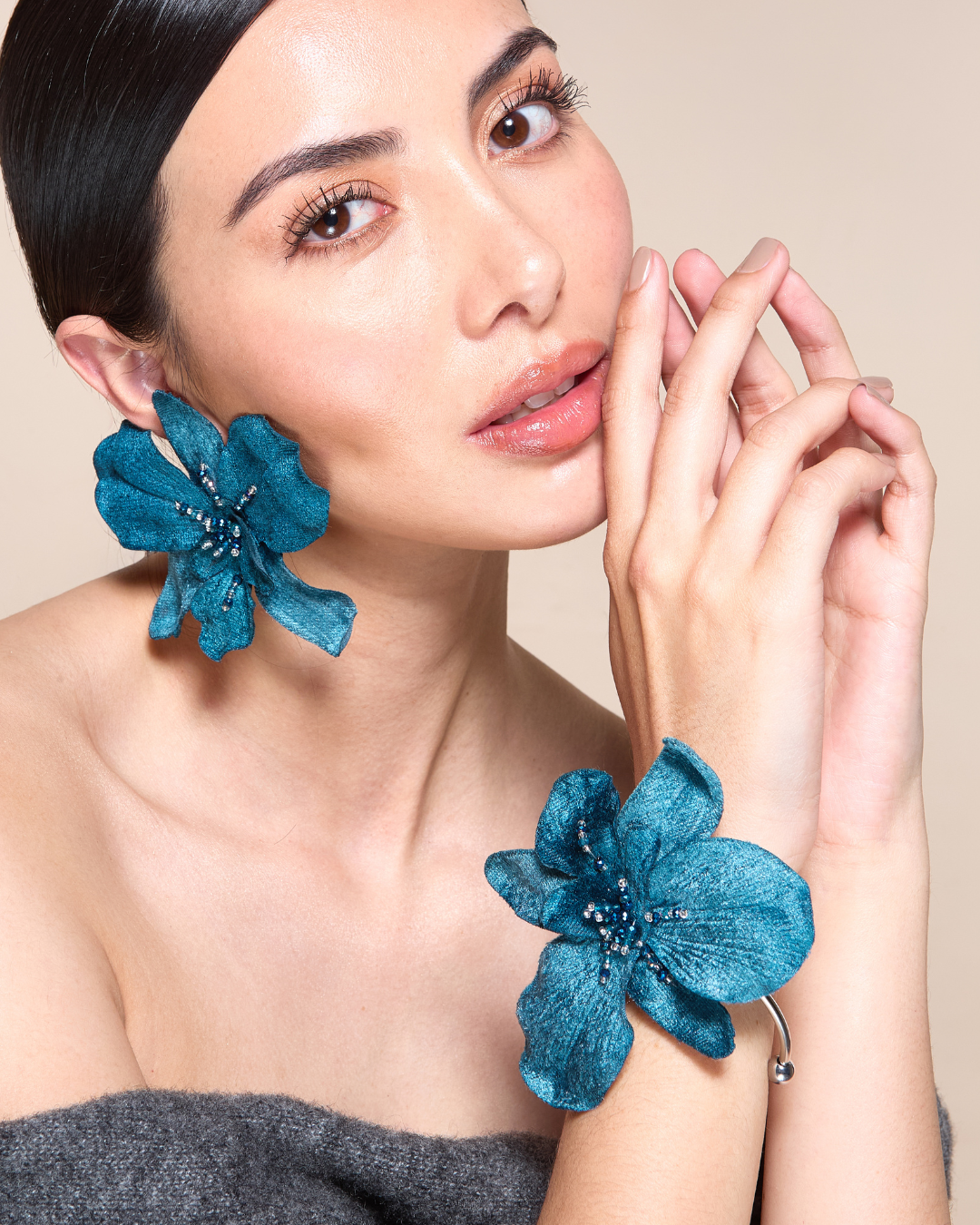 Aretes Veleña Azul