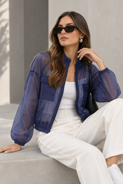 Chaqueta transparente para mujer