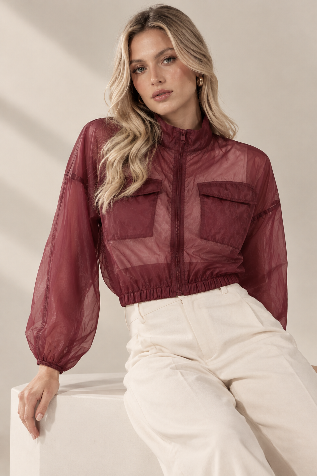 Chaqueta transparente para mujer