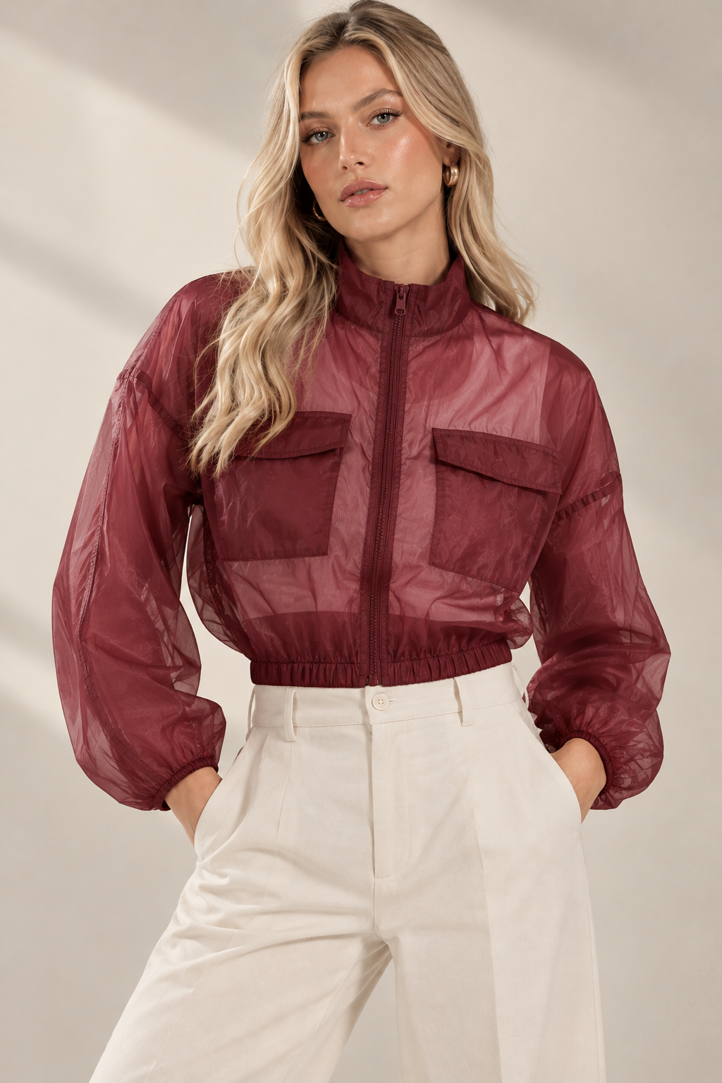 Chaqueta transparente para mujer