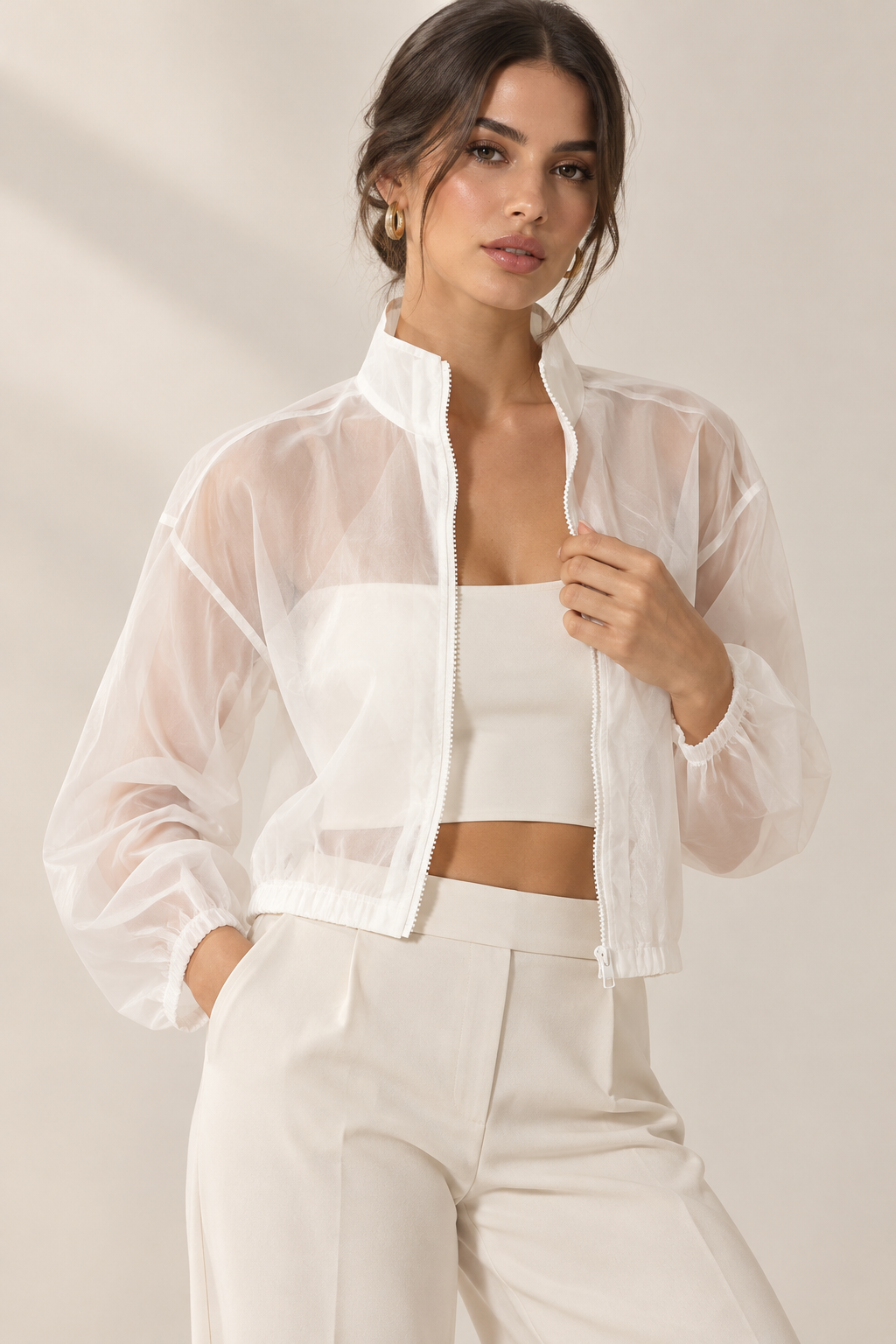 Chaqueta transparente para mujer