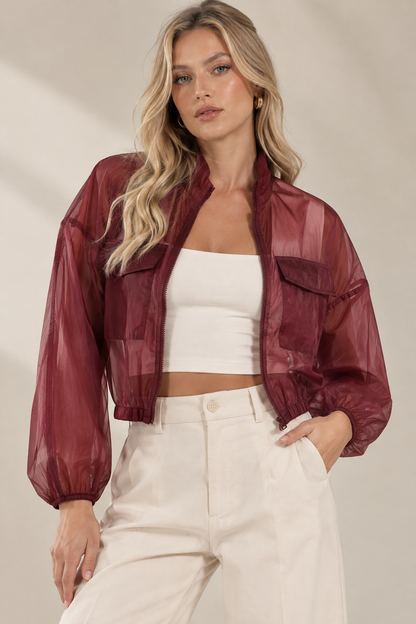 Chaqueta transparente para mujer