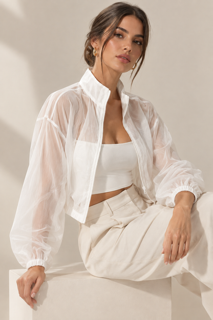 Chaqueta transparente para mujer