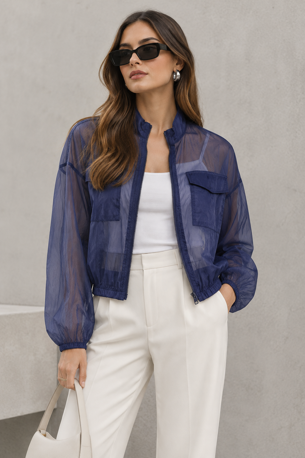 Chaqueta transparente para mujer