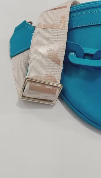 Riñonera de Cuero Azul Gucci