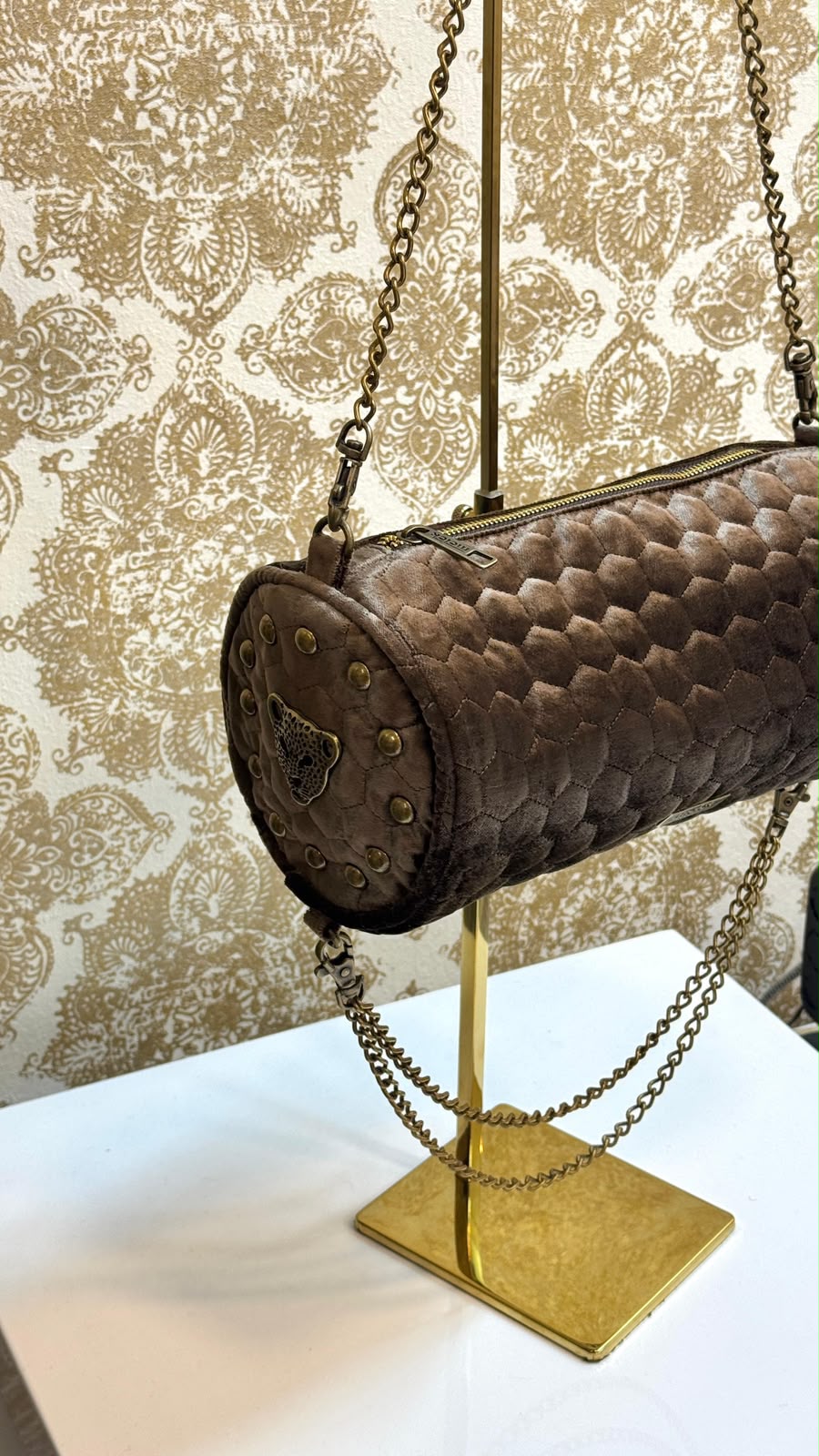 Cartera Cilindro Chocolate Honeycomb