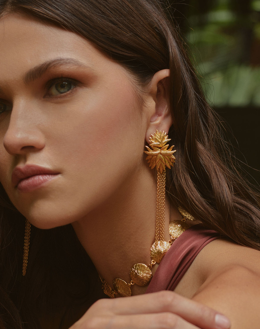 Pendientes Frailejon Oro