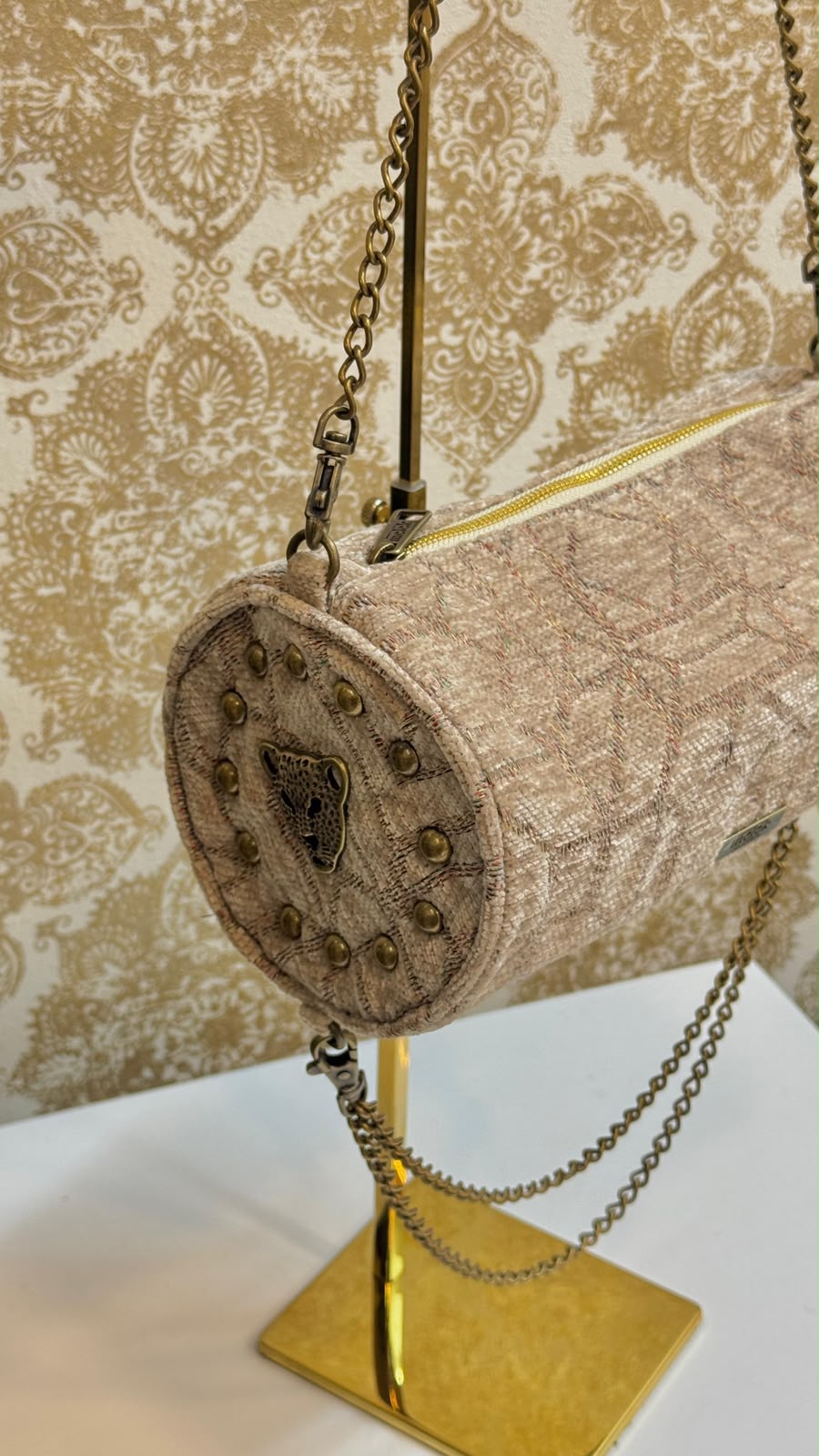 Cartera Cilindro Beige