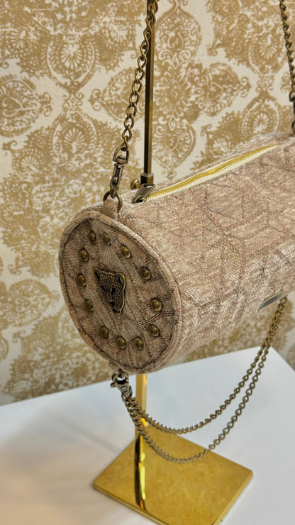 Cartera Cilindro Beige
