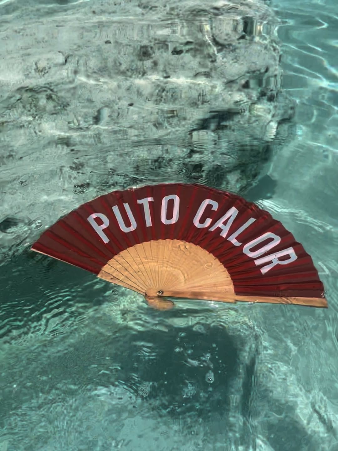 Abanico "Puto Calor" Color Rojo