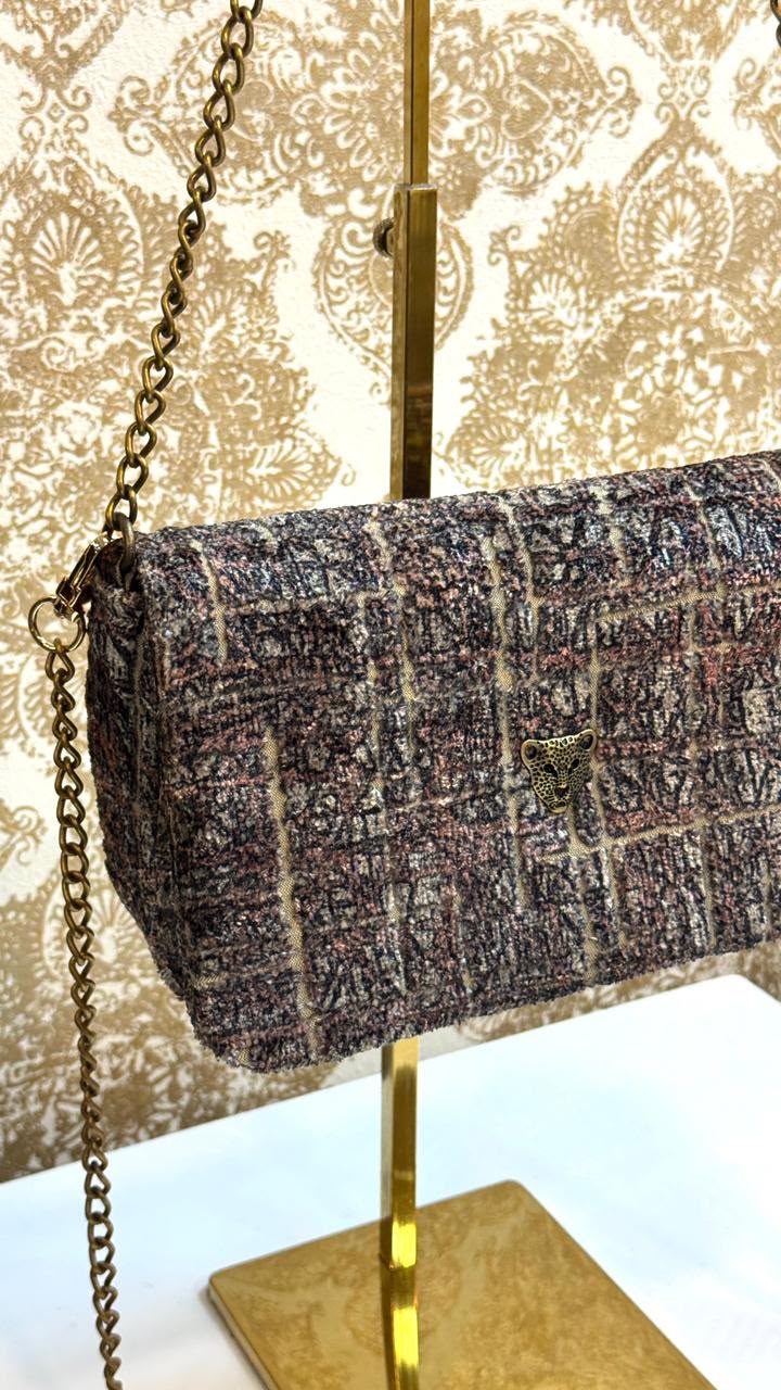 Bolso Shoulder Chenille Tweed Earth