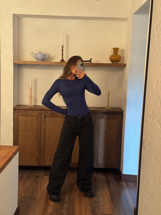 Pre Orden Body cuello cerrado Bora - Azul Navy