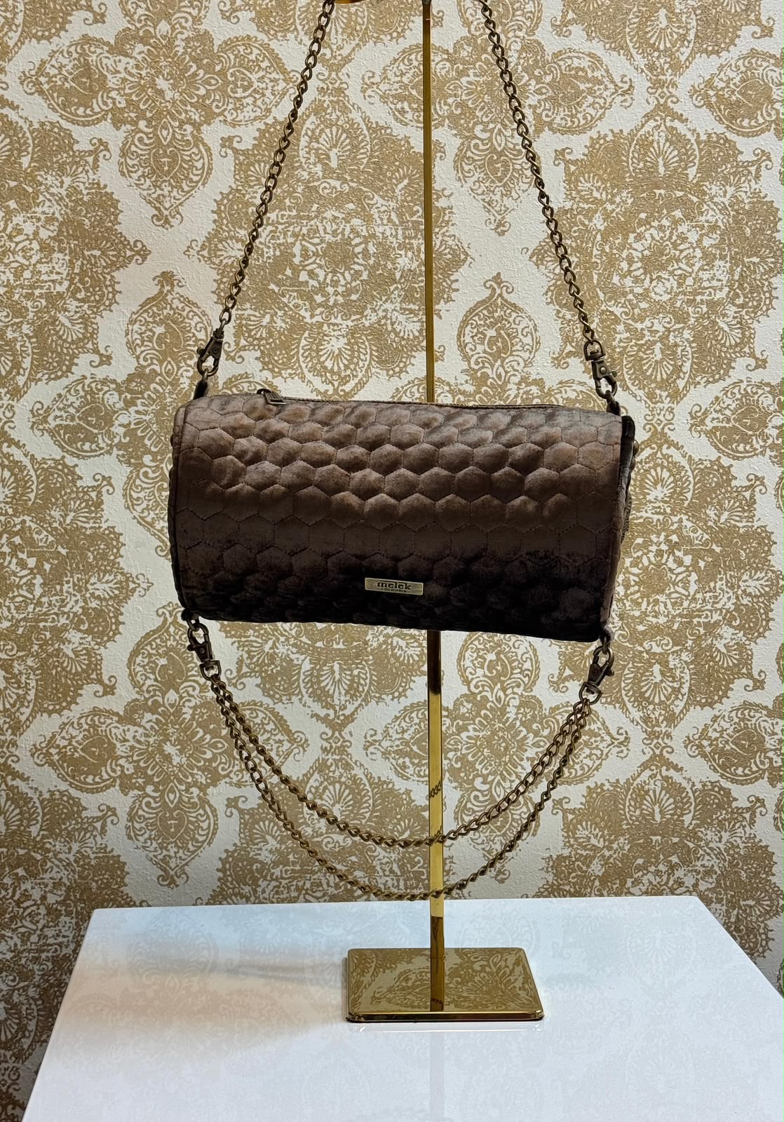 Cartera Cilindro Chocolate Honeycomb