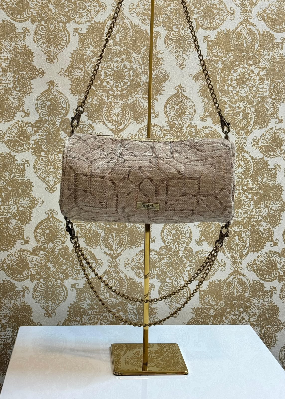 Cartera Cilindro Beige