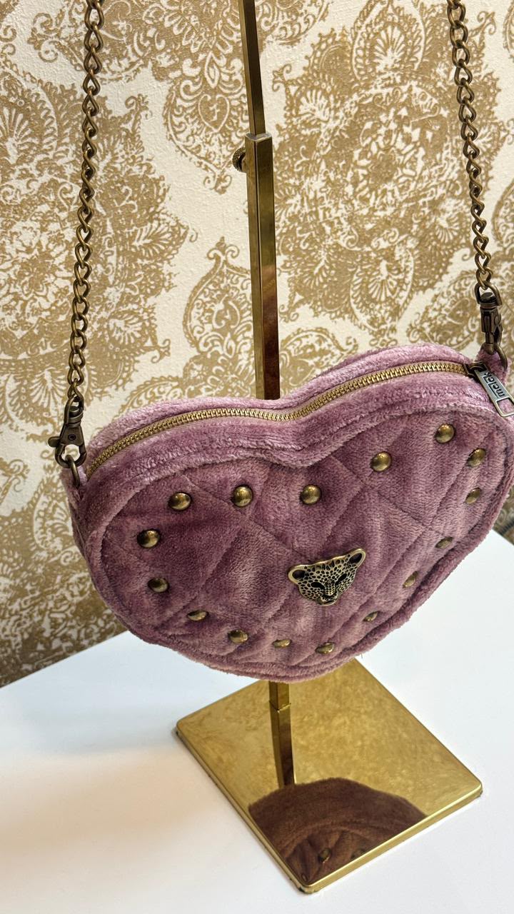 Mini Bag Corazón Velvet Pink Rebel